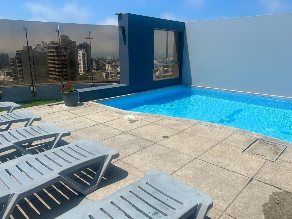 Acogedor Dpto En San Isidro Excelente Vista, Piscina Y Wifi Apartamento Lima Exterior foto
